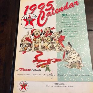 1995 Calendar - Vintage Dalmatian Artwork (Red, White, Green)